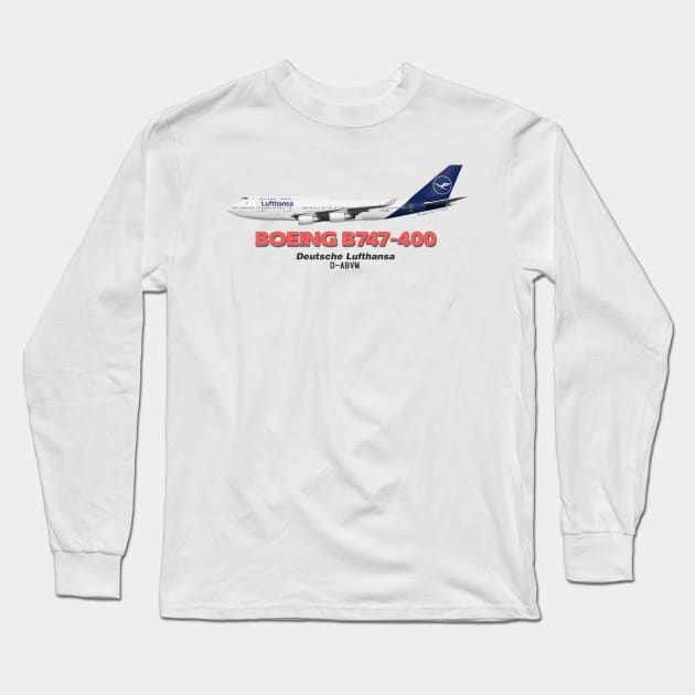 Boeing B747-400 - Deutsche Lufthansa Long Sleeve T-Shirt by TheArtofFlying